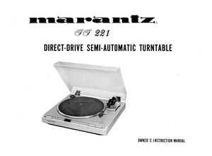 Marantz TT221 Turntable Owners Instruction Manual