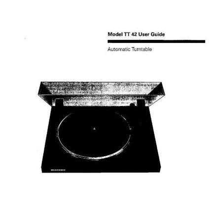 Marantz TT42 Turntable Owners Instruction Manual