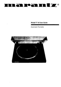 Marantz TT42 Turntable Owners Instruction Manual