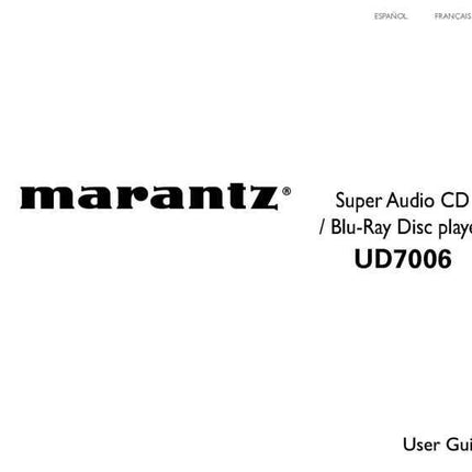 Marantz UD7006 Blu-ray Player Owners Instruction Manual