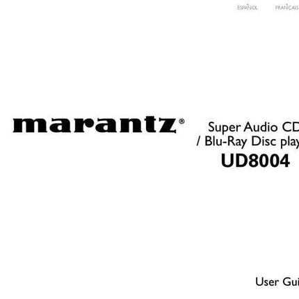 Marantz UD8004 Blu-ray Player Owners Instruction Manual
