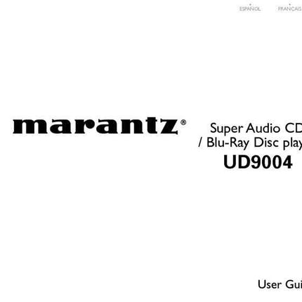 Marantz UD9004 Blu-ray Player Owners Instruction Manual
