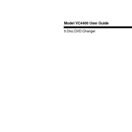 Marantz VC4400 DVD Changer Owners Instruction Manual