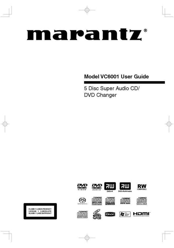 Marantz VC6001 DLP Projector Owners Manual