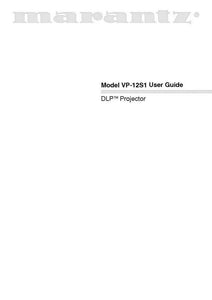 Marantz VP12S1 DLP Projector Owners Manual