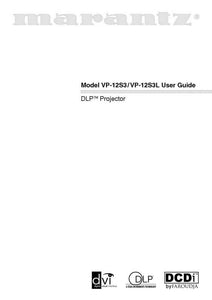 Marantz VP12S3 DLP Projector Owners Manual