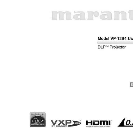 Marantz VP12S4 DLP Projector Owners Manual