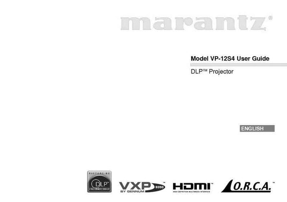 Marantz VP12S4 DLP Projector Owners Manual