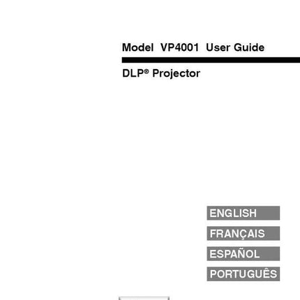 Marantz VP4001 DLP Projector Owners Manual
