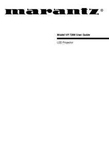 Marantz VP7200 DLP Projector Owners Manual