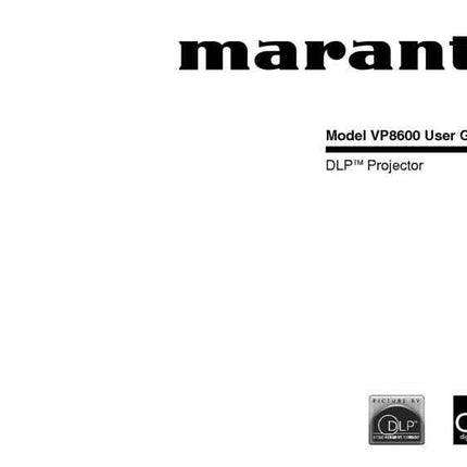 Marantz VP8600 DLP Projector Owners Manual