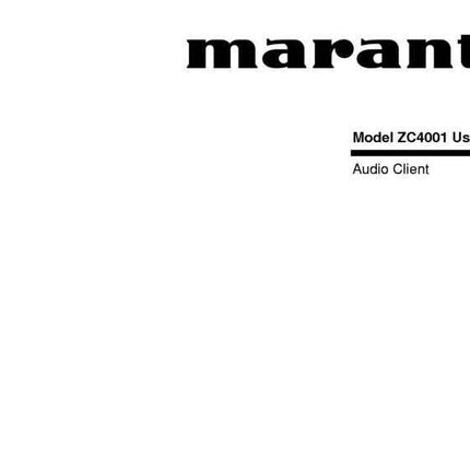 Marantz ZC4001 Receiver Owners Manual