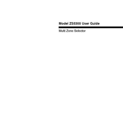 Marantz ZS5300U Surround Receiver Owners Manual