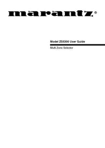 Marantz ZS5300U Surround Receiver Owners Manual