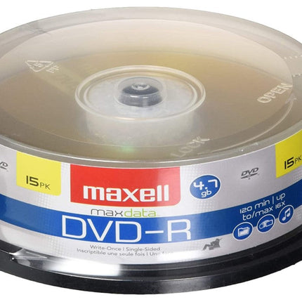 Maxell DVD-R 4.7 GB Recordable Discs - 15 Pack