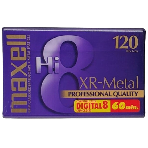 Maxell Hi8 XR METAL 120 Minute 8mm Professional Quality Tape