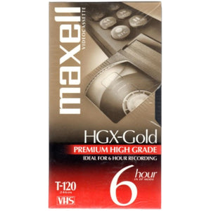Maxell Premium High Grade T-120 Blank VHS Tape HGX-Gold