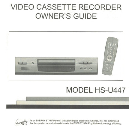 Mitsubishi HS-U447 VCR Owners Instruction Manual