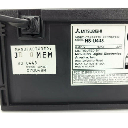 Mitsubishi HS-U448 VCR Digital 4 Head model