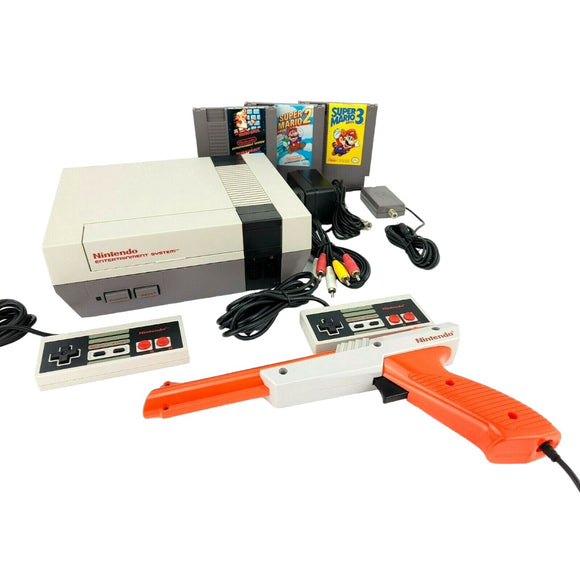 ORIGINAL NES Nintendo Video Game Console Complete Bundle