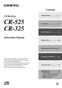 Onkyo CR-325 CR 525 CD Receiver Owners Manual