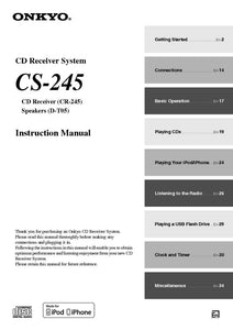 Onkyo CS-245 CD Receiver Owners Manual