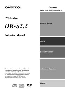 Onkyo DR-S2.2 DVD Receiver Owners Manual