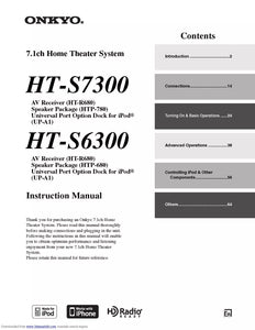 Onkyo HT-S7300 Home Theater Receiver Owners Instruction Manual