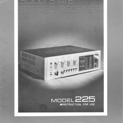 Onkyo Integra 225 Receiver Owners Instruction Manual
