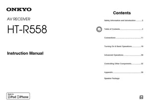 Onkyo Integra HT-R558 Receiver Owners Instruction Manual