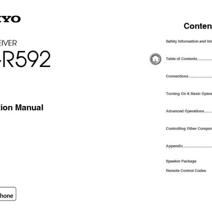 Onkyo Integra HT-R592 Receiver Owners Instruction Manual