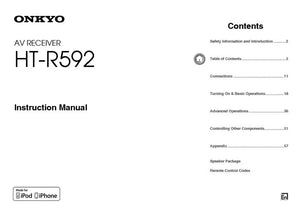 Onkyo Integra HT-R592 Receiver Owners Instruction Manual