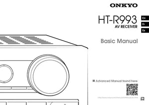 Onkyo Integra HT-R993 Basic Receiver Owners Instruction Manual