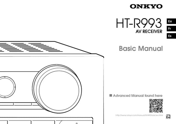 Onkyo Integra HT-R993 Basic Receiver Owners Instruction Manual