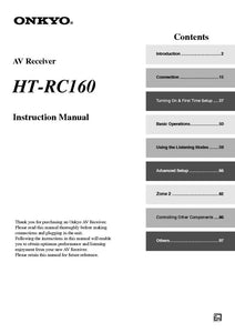 Onkyo Integra HT-RC160 Receiver Owners Instruction Manual