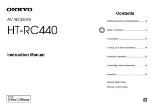 Onkyo Integra HT-RC440 Receiver Owners Instruction Manual