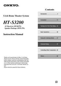 Onkyo Integra HT-S3200 Receiver Owners Instruction Manual