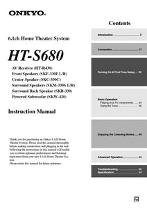 Onkyo Integra HT-S680 Receiver Owners Instruction Manual