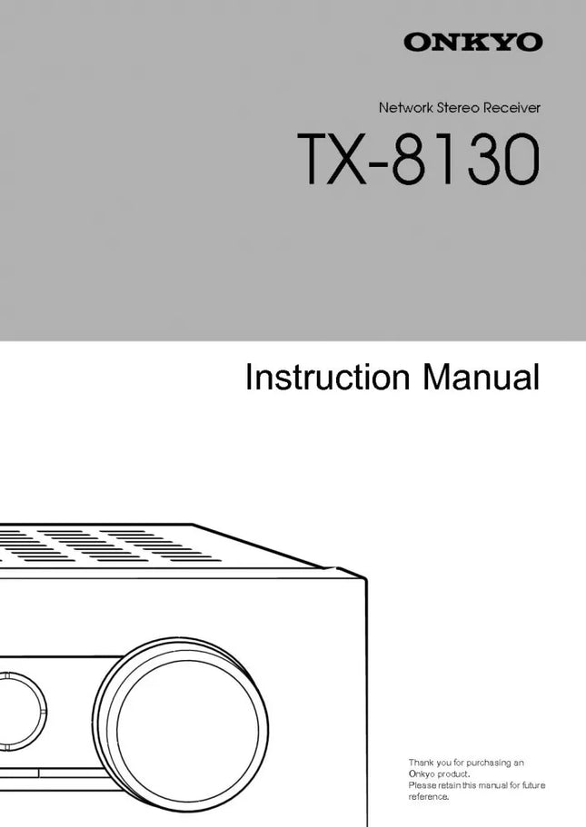 Onkyo Integra TX-8130 Receiver Owners Instruction Manual