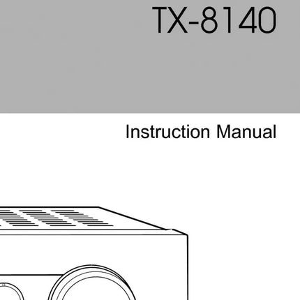 Onkyo Integra TX-8140 Receiver Owners Instruction Manual