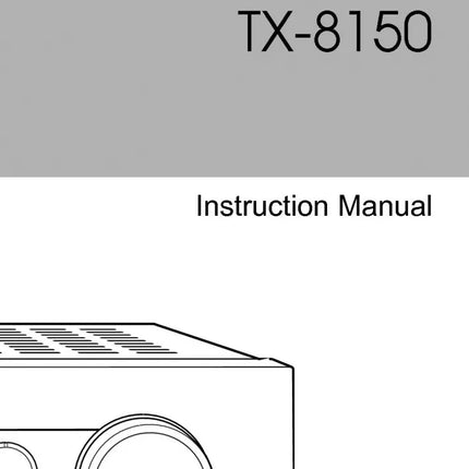 Onkyo Integra TX-8150 Receiver Owners Instruction Manual