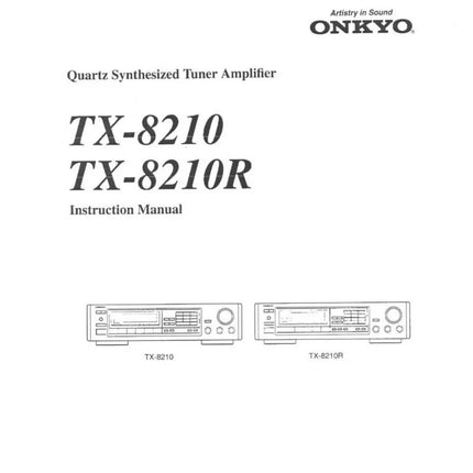 Onkyo Integra TX-8210 Receiver Owners Instruction Manual