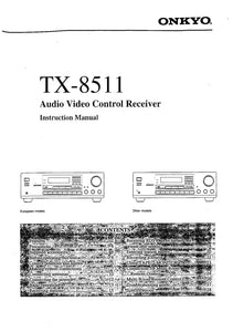 Onkyo Integra TX-8511 Receiver Owners Instruction Manual