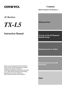 Onkyo Integra TX-L5 Receiver Owners Instruction Manual