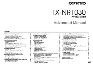 Onkyo Integra TX-NR1030 Advanced Receiver Owners Instruction Manual