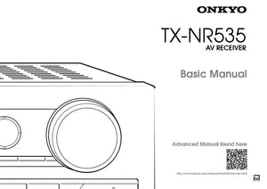 Onkyo Integra TX-NR535 Basic Receiver Owners Instruction Manual