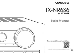 Onkyo Integra TX-NR636 Basic Receiver Owners Instruction Manual