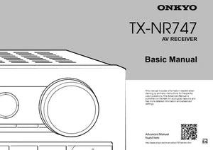 Onkyo Integra TX-NR747 Basic Receiver Owners Instruction Manual