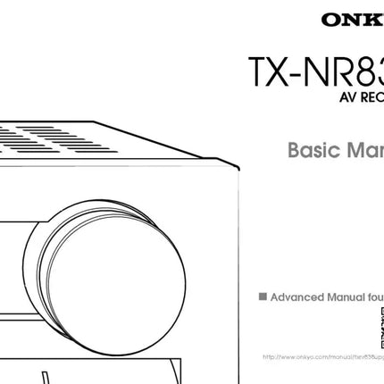 Onkyo Integra TX-NR838 Basic Receiver Owners Instruction Manual