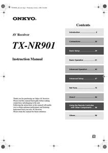 Onkyo Integra TX-NR901 Receiver Owners Instruction Manual